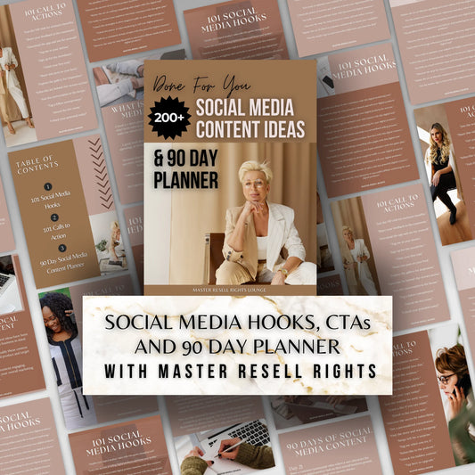 200+ Social Media Hooks, CTAs & 90 Day Planner with MRR