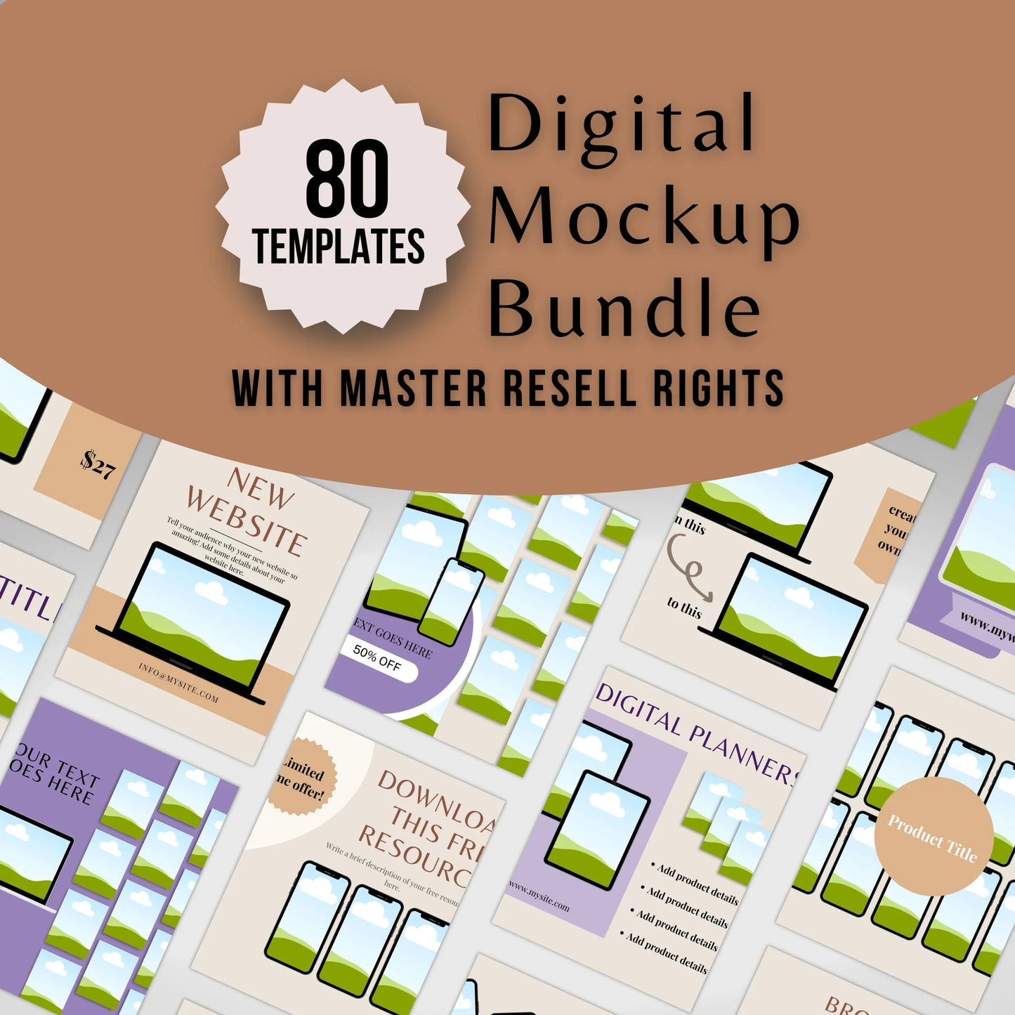 Digital Product Mockup Templates with MRR