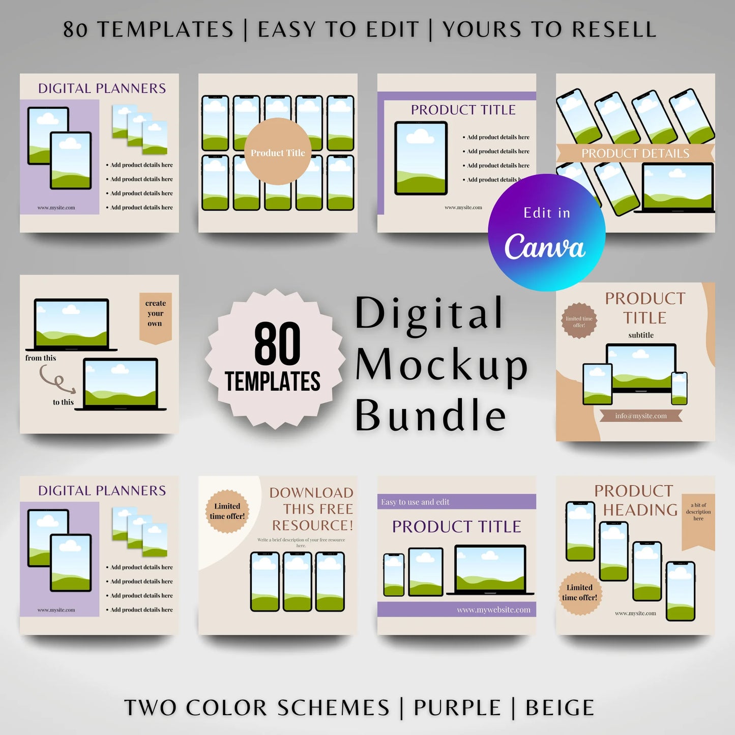 Digital Product Mockup Templates with MRR